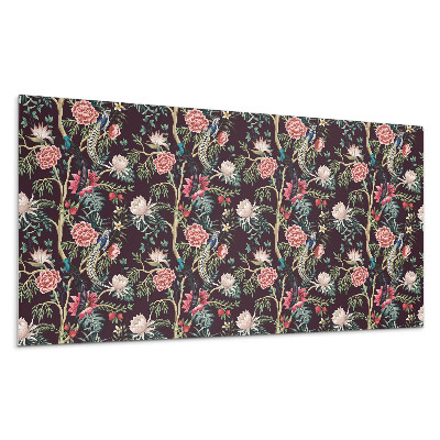 Panel na stenu Kvetinový vzor s vtákmi