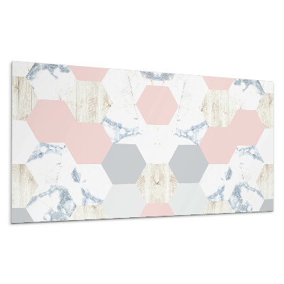 Stenový panel Šesťuholníkový vzor s mramorom
