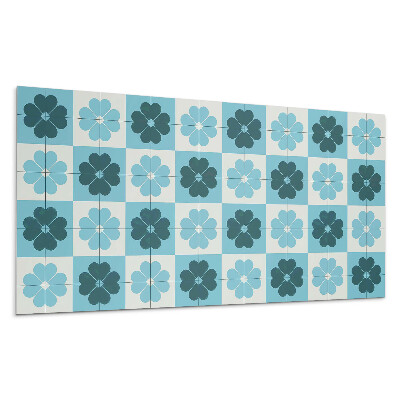 Pvc panel na stenu Kvetinový kockovaný vzor
