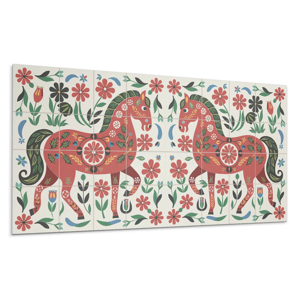 Panel na stenu Konský vzor v kvetoch
