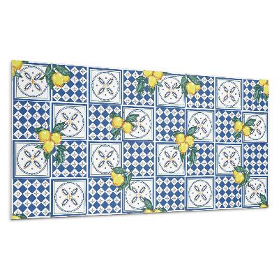 Obkladový panel na stenu Citrónový motív na dlaždiciach