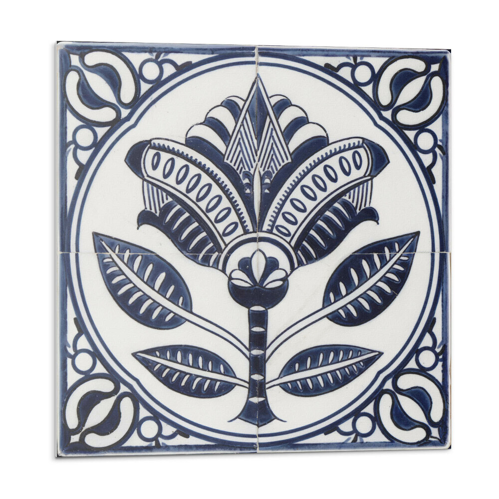 Dekoratívny nástenný panel Kvetinový motív v keramickom štýle