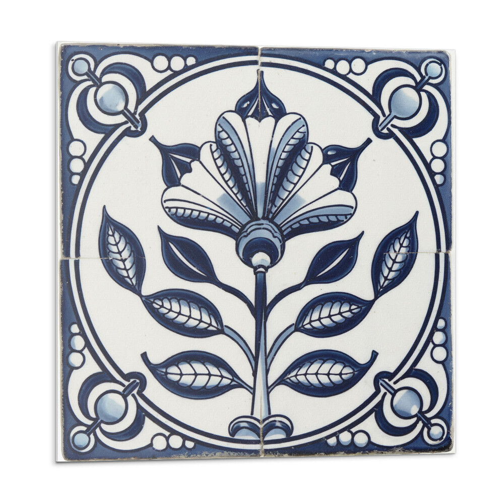 Nástenný panel pvc Kvetinový motív na dlaždici