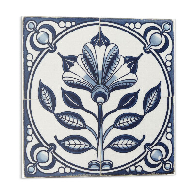 Nástenný panel pvc Kvetinový motív na dlaždici