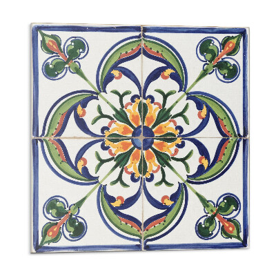 Stenový panel Kvetinový motív na dlaždici