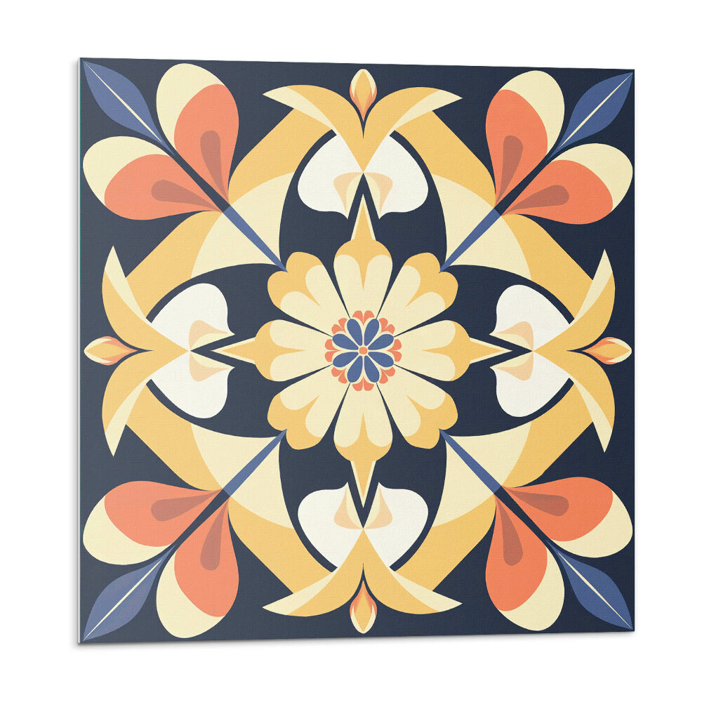 Nástenný panel pvc Kvetinová mandala vo farbách prírody