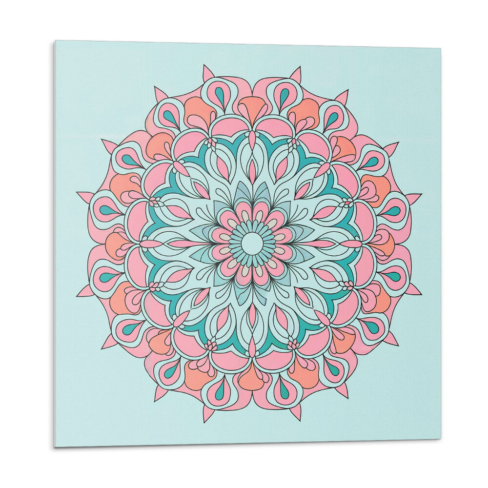 Stenový panel Motív mandaly so zelenými listami