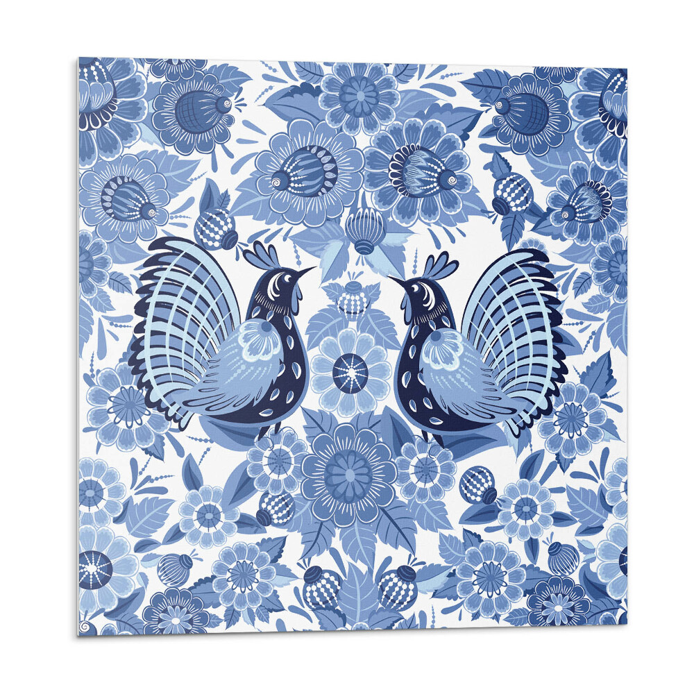 Stenový panel Motív vtákov a kvetov