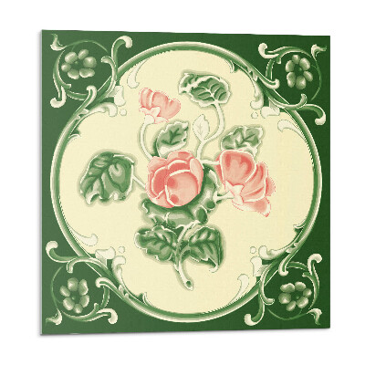 Dekoratívny nástenný panel Kvetinový motív so zelenými listami