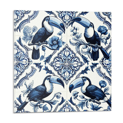 Dekoratívny nástenný panel Tukan na dekoratívnych dlaždiciach