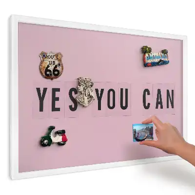 Magnetická tabuľa na stenu s potlačou ružové motivačné písmo