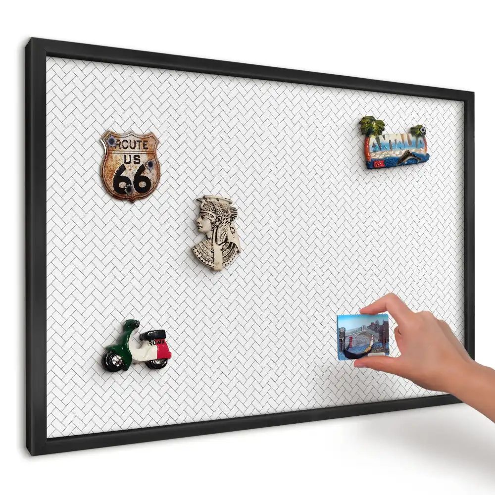 Magnetická nástenka na stenu s minimalistickým vzorom rybej kosti