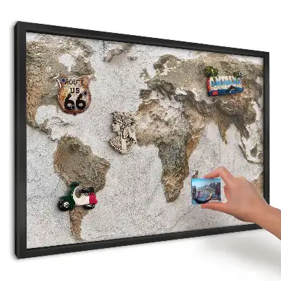 Magnetická dekoračná tabuľa na stenu Reliéfna mapa Zeme