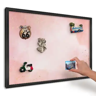 Magnetická dekoračná tabuľa na stenu v ružovej farbe s jemným vzorom