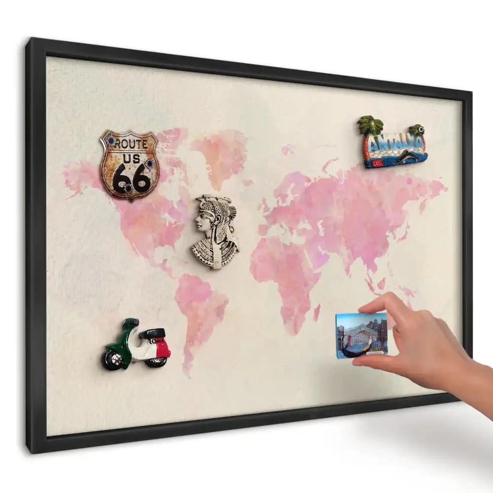 Magnetická dekoračná tabuľa na stenu Harmonická akvarelová mapa