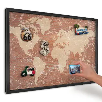 Magnetická tabuľa na stenu Priemyselná mapa na tehle
