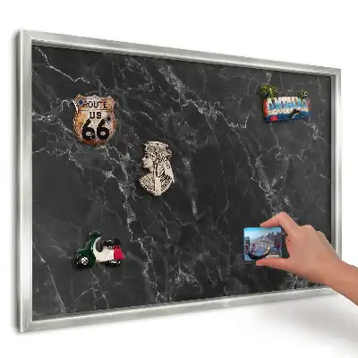 Magnetická tabuľa na magnetky z dovolenky s dizajnom čierneho mramoru