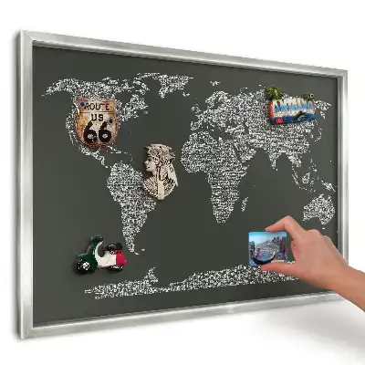 Magnetická tabuľa na suveníry Typografická mapa sveta