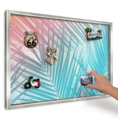 Magnetická tabuľa na magnetky z dovolenky Pastelové palmové listy