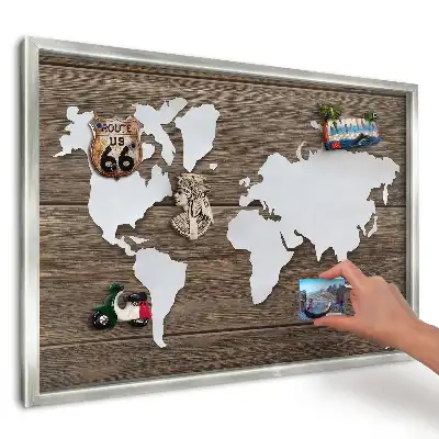 Magnetická mapa na dreve na suveníry z ciest