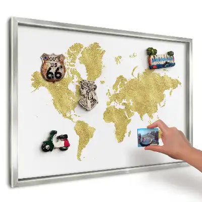 Magnetická tabuľa na suveníry Žltá mapa na bielom