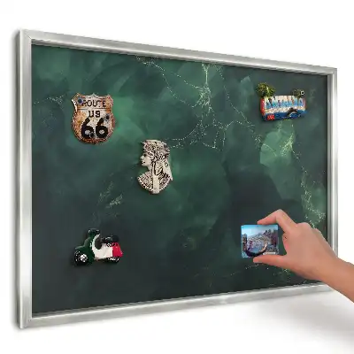 Magnetická tabuľa na suveníry z dovoleniek tmavozelená s jemnými čiarami