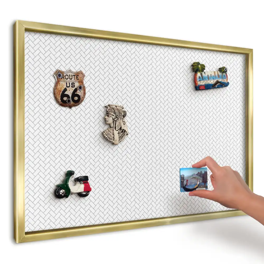 Magnetická tabuľa na suveníry z ciest s minimalistickým vzorom rybej kosti