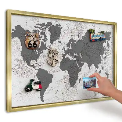 Magnetická tabuľa na magnetky Mapa s jemným pozadím