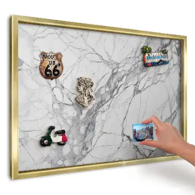 Magnetická tabuľa na magnetky s dizajnom elegantného sivého a bieleho mramoru
