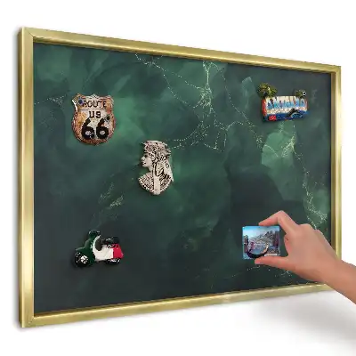 Magnetická tabuľa na suveníry z ciest v tmavozelenej farbe s jemnými čiarami