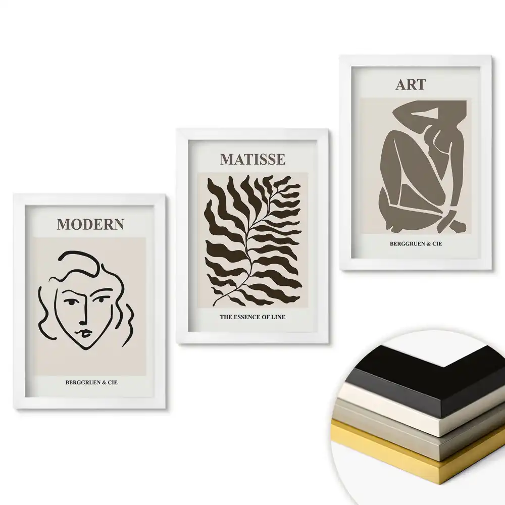 Set obrazov na stenu Minimalistické inšpirácie v modernom umení