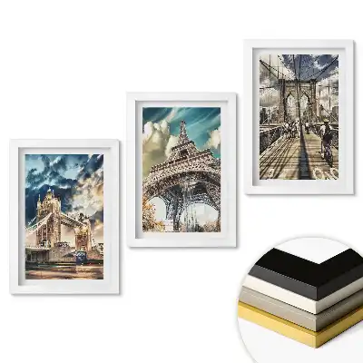 Sada 3 obrazov v ráme Architektonické ikony z celého sveta