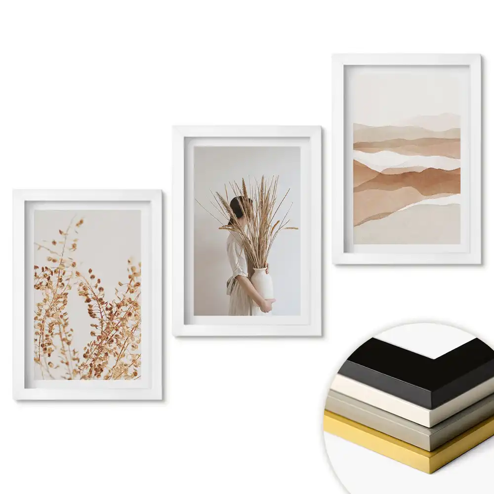 Set obrazov na stenu Prirodzená krása v minimalistickom štýle