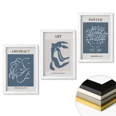 Set obrazov na stenu Minimalistická grafika v tlmených farbách