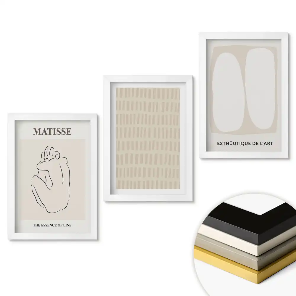 Set obrazov na stenu Minimalistická grafika inšpirovaná umením