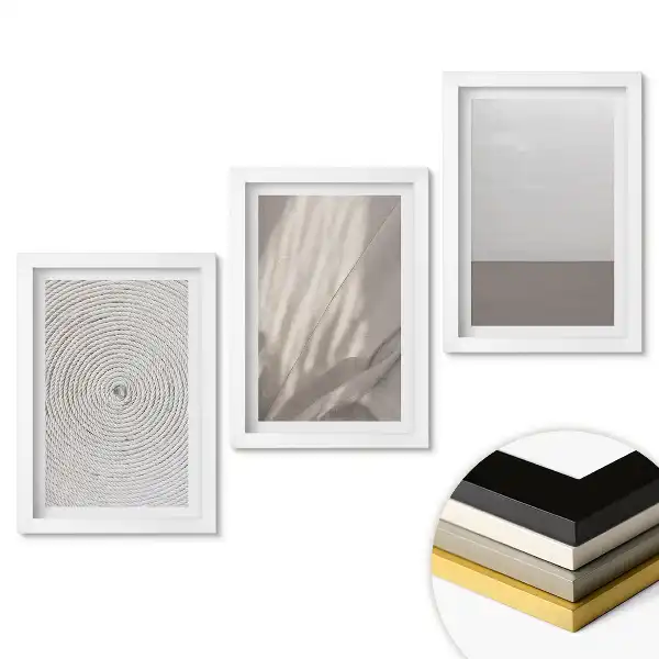 Set obrazov na stenu Minimalistické kompozície v neutrálnych tónoch