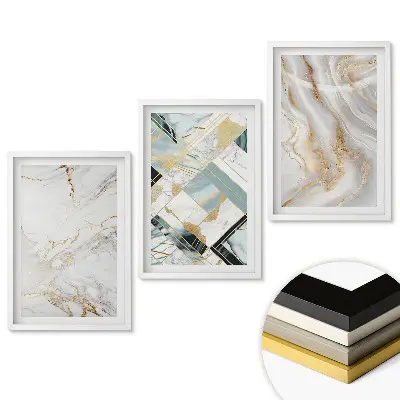 Triptych v ráme Elegancia mramoru v modernom štýle