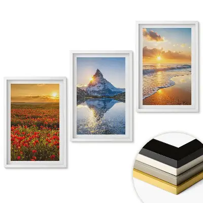 Triptych v ráme Prírodné zábery v rôznych denných dobách