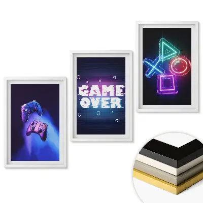 Moderný triptych na stenu s motívom hier