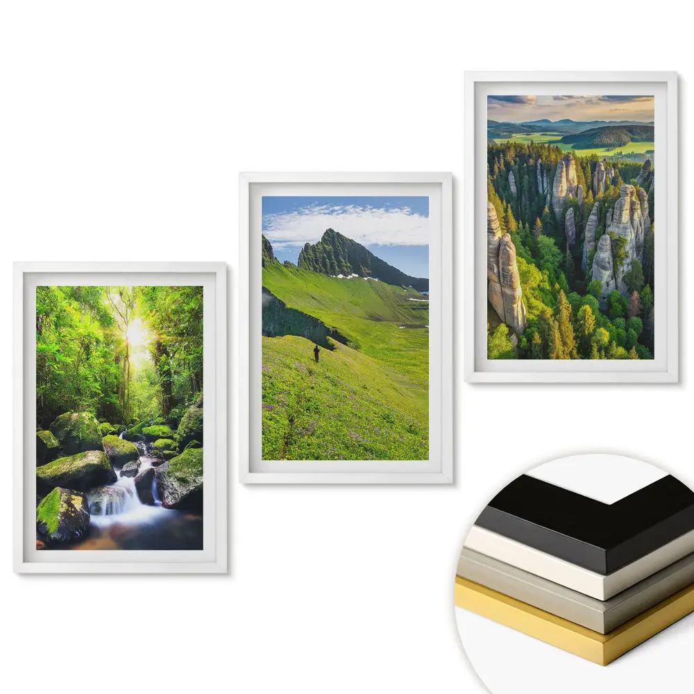 Triptych v ráme Zelené krajiny prírody a pokoja