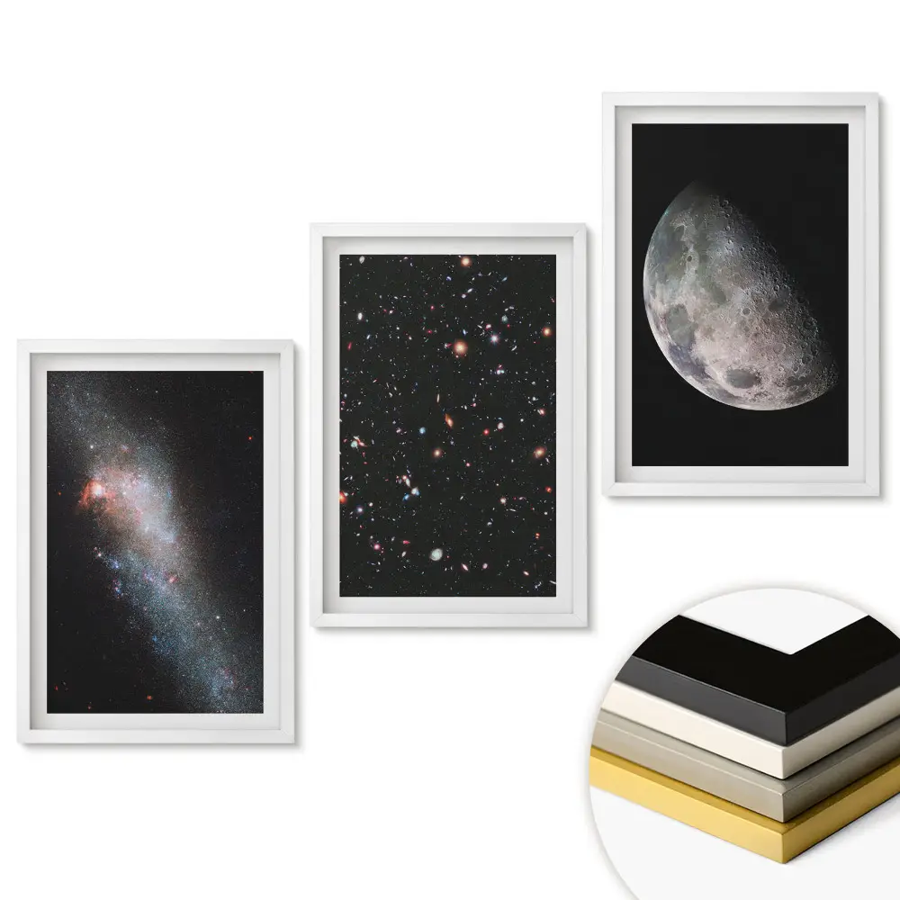 Triptych v ráme Kozmická krása vesmíru