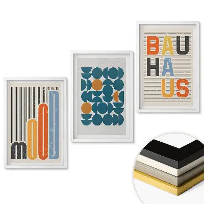 Set obrazov na stenu Moderná grafika v štýle Bauhaus