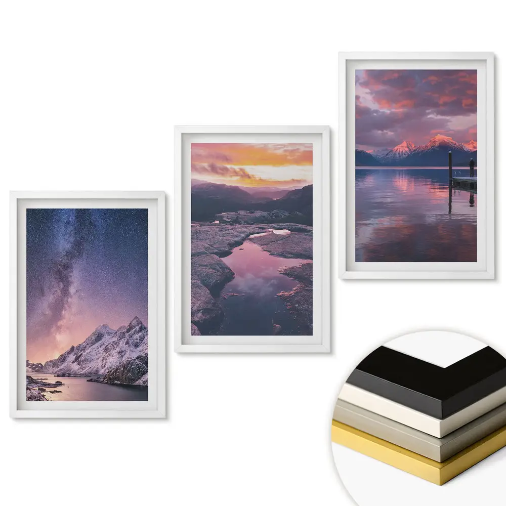 Triptych v ráme Ohromujúca prírodná krajina v troch verziách