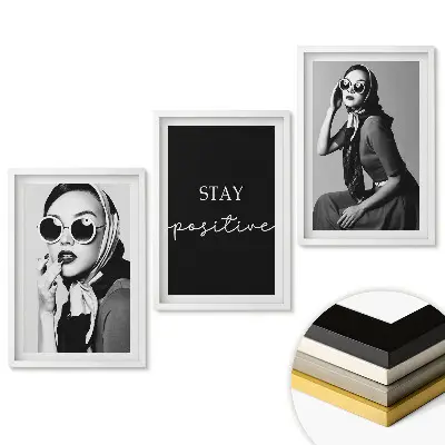 Triptych v ráme Štýlové inšpirácie v monochromatickej verzii
