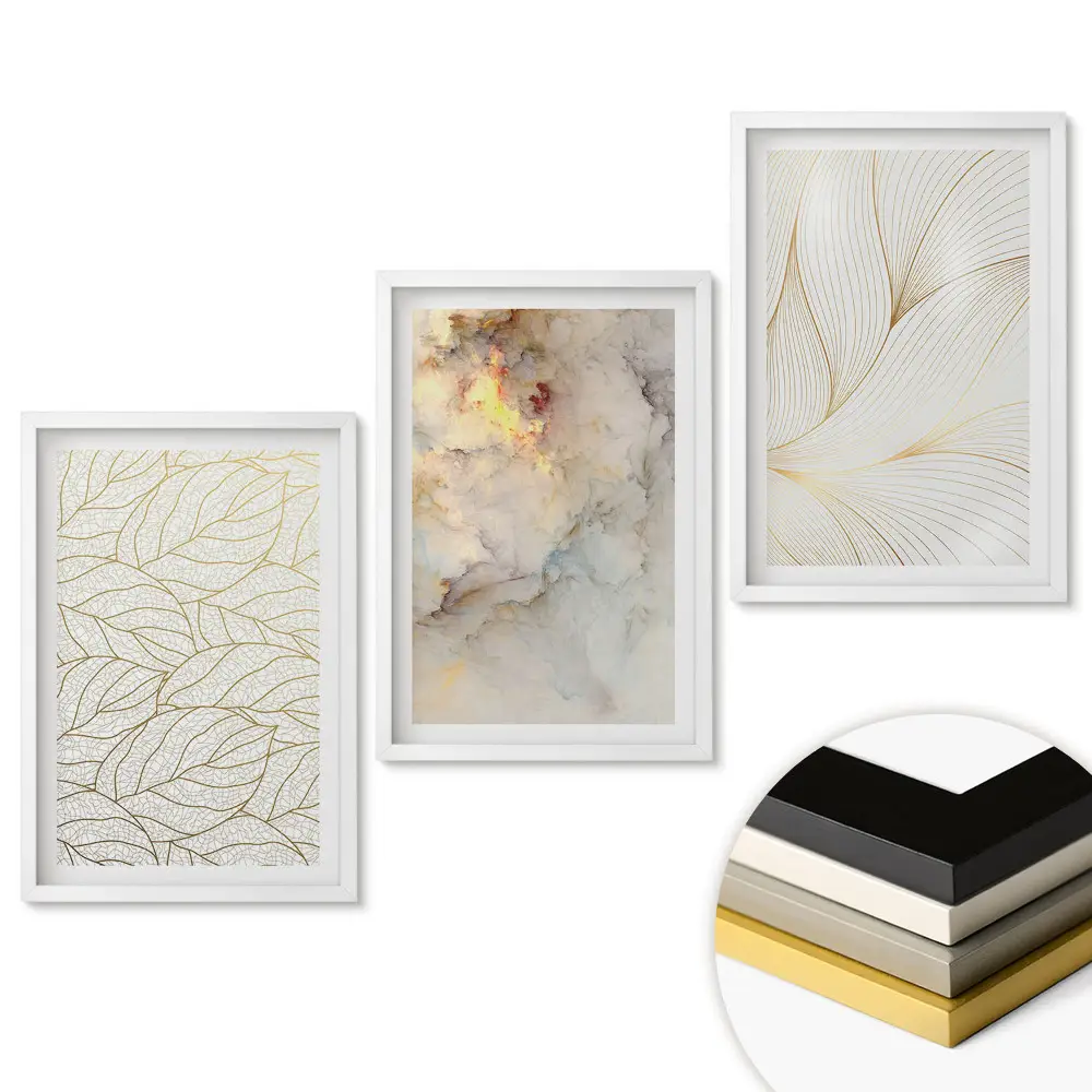 Triptych v ráme Elegantné motívy v minimalistickom štýle