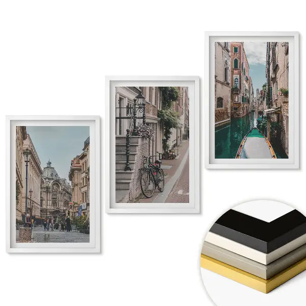 Triptych v ráme Očarujúce ulice európskych miest