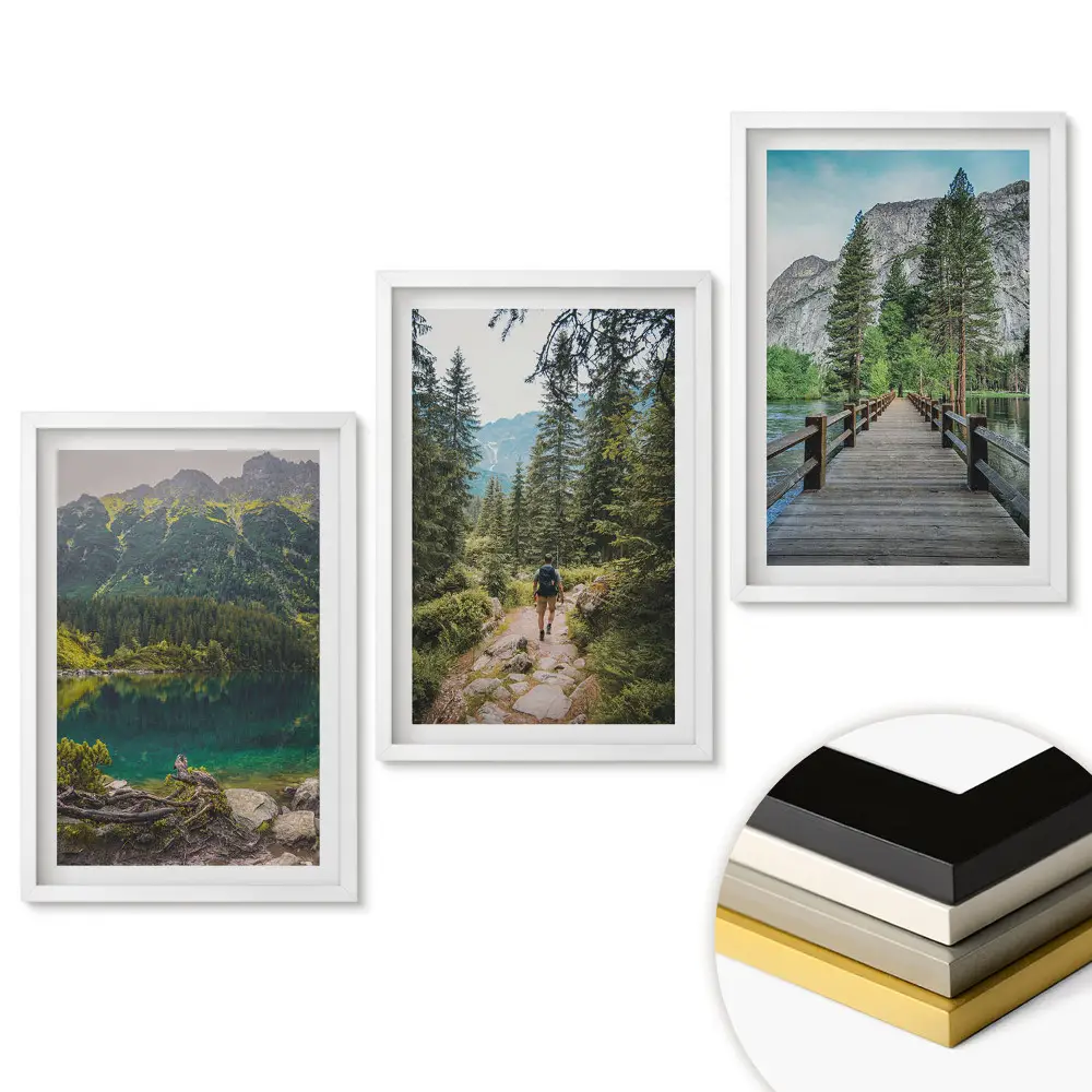 Triptych Príroda v troch verziách v ráme