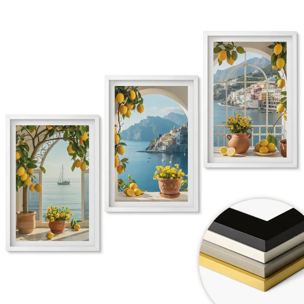 Triptych v ráme Výhľady na limonádu z prímorského raja