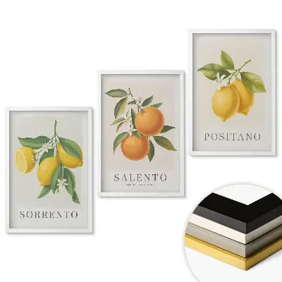 Set obrazov na stenu Citrusové inšpirácie z Talianska