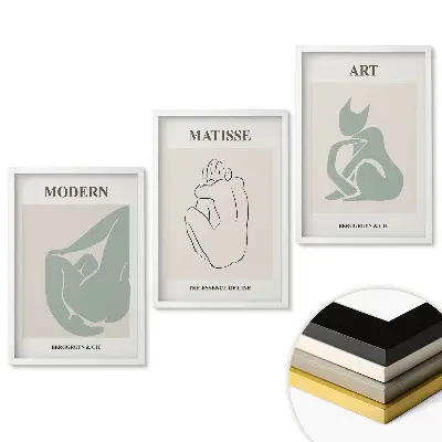 Set obrazov na stenu Minimalistické umelecké dielo na stene